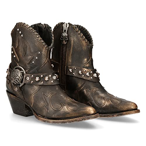 NEW ROCK Western Cowboy Skull Vintage Braun Kupfer Brown Woman Boots Texas M.WSTM004-S1, kupfer, 41 EU von New Rock