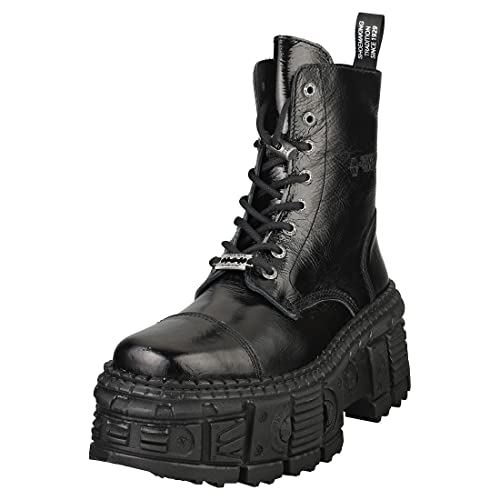 New Rock M.WALL126-S2 Damenstiefel mit schwarzer Sohle, Schwarz, Schwarz , 38 EU von New Rock