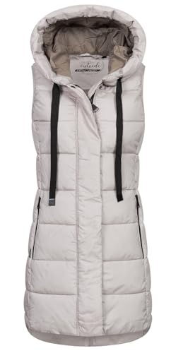 NEW VIEW Damen 3/4-lange Steppweste mit Kapuze L70021FC05 Kitt XL von NEW VIEW