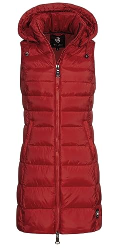 NEW VIEW Damen 3/4-lange Steppweste mit Kapuze L70022FC08 Rot (Sawy Red) XXL von NEW VIEW