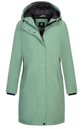 NEW VIEW Damen Funktionsjacke Parka mit Kapuze Frida Regenjacke wasserdicht L60359FC00 Grün (Scandi Green) XXL von NEW VIEW