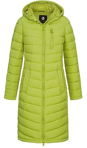 NEW VIEW Damen Jacke Steppmantel Tessa Long mit Kapuze L60188FC02 Lemon-Grün (Oasis) L von NEW VIEW