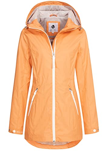 NEW VIEW Damen Regenjacke Lia wasserabweisende Übergangsjacke mit Kapuze Apricot (Peach) L von NEW VIEW