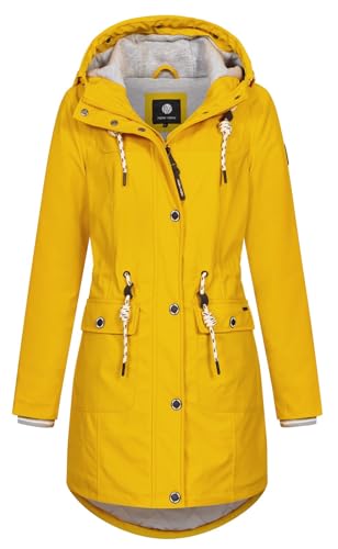 NEW VIEW Damen Regenjacke wasserabweisender Parka mit Kapuze L60273FC13 Gelb (Golden Rod) L von NEW VIEW