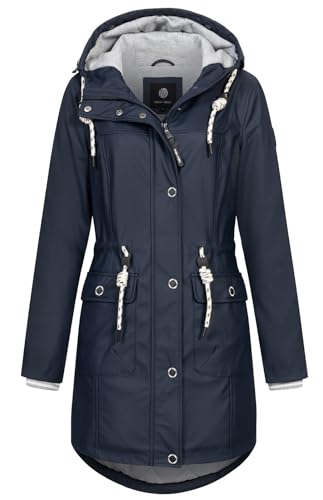 NEW VIEW Damen Regenjacke wasserabweisender Parka mit Kapuze L60273FC13 Navy (Dark Sapphire) L von NEW VIEW