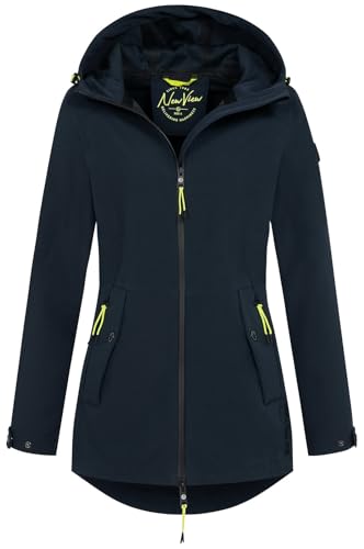 NEW VIEW Damen Softshelljacke L60340FC00 Funktionsjacke mit Kapuze wasserdicht Navy (Dark Sapphire) S von NEW VIEW