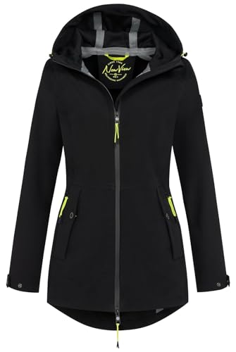 NEW VIEW Damen Softshelljacke L60340FC00 Funktionsjacke mit Kapuze wasserdicht Schwarz (Black) L von NEW VIEW