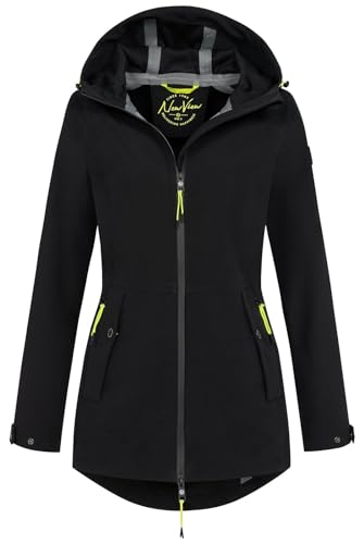NEW VIEW Damen Softshelljacke L60340FC00 Funktionsjacke mit Kapuze wasserdicht Schwarz (Black) XL von NEW VIEW