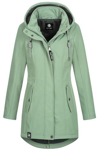 NEW VIEW Damen Softshelljacke wasserabweisender Parka mit Kapuze L60279FC02 Grün (Iceberg Green) L von NEW VIEW