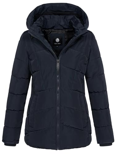 NEW VIEW Damen Steppjacke Anna gesteppte Herbst Winter Jacke mit Kapuze L60344FC01 Navy (Dark Sapphire) S von NEW VIEW