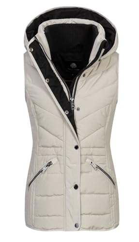 NEW VIEW Damen Steppweste Finja Damenweste mit Kapuze L70007FC01 Beige (Pumice Stone) M von NEW VIEW