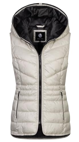 NEW VIEW Damen Steppweste L70044FC gesteppte Damenweste mit Kapuze01 Beige (Pumice Stone) XL von NEW VIEW