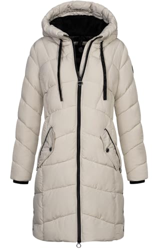 NEW VIEW Damen Winterjacke Steppmantel mit Kapuze L60314FC01 Beige (Pumice Stone) XL von NEW VIEW