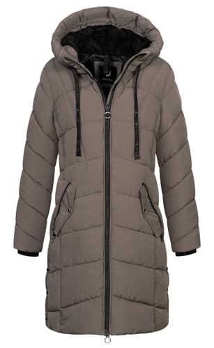 NEW VIEW Damen Winterjacke Steppmantel mit Kapuze L60314FC02 Taupe XL von NEW VIEW