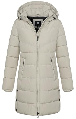 NEW VIEW Damen wasserabweisender Steppmantel gesteppter Parka mit Kapuze Adele L60343FC00 Beige (Pumice Stone) L von NEW VIEW
