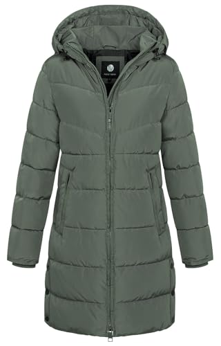 NEW VIEW Damen wasserabweisender Steppmantel gesteppter Parka mit Kapuze Adele L60343FC00 Grau-Grün (Grey-Green) XXL von NEW VIEW