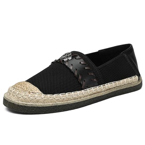 NEWBELLA Cozy Damen Slip-On Loafers - Bequeme Runde Zehen Canvas Flats mit atmungsaktivem Futter Klassische Freizeitschuhe für Alltag, Schwarz, 36 EU von NEWBELLA