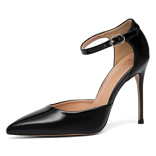 NEWBELLA Damen-Pumps mit spitzem Zehenbereich, elegante Schnallenriemen, hohe Absätze, einfarbig, für Hochzeit, Party und Büro, Schwarz, 41 EU NEWBELLA Damen-Pumps mit spitzem Zehenbereich, elegante Schnallenriemen, hohe Absätze, einfarbig, für Hochzeit, Party und Büro, Schwarz, 41 EU von NEWBELLA