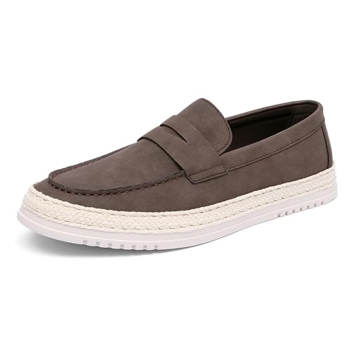 NEWBELLA Herren Slip-On Loafers - Bequeme Freizeitschuhe Schuhe Atmungsaktive Leichte Penny Loafer für Männer Business Schuhe mit gepolsterter Innensohle, Braun, 42.5 EU von NEWBELLA