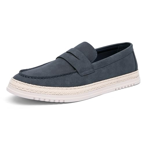 NEWBELLA Herren Slip-On Loafers - Bequeme Freizeitschuhe Schuhe Atmungsaktive Leichte Penny Loafer für Männer Business Schuhe mit gepolsterter Innensohle, Marineblau, 41 EU von NEWBELLA