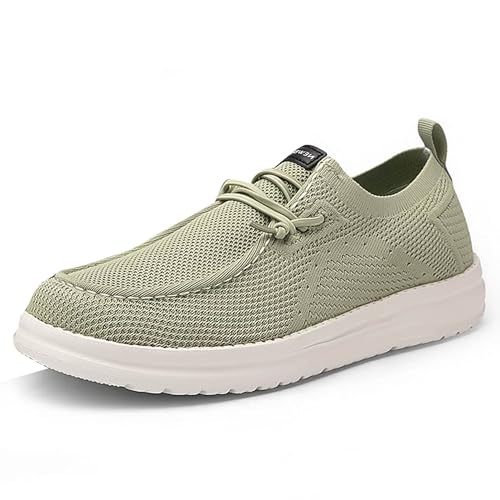 NEWBELLA Herren-Slipper – lässige Wanderschuhe mit bequemer Dämpfung, leichte Boots-Sneaker für Herren, atmungsaktives und flexibles Design, Grün , 38.5 EU von NEWBELLA