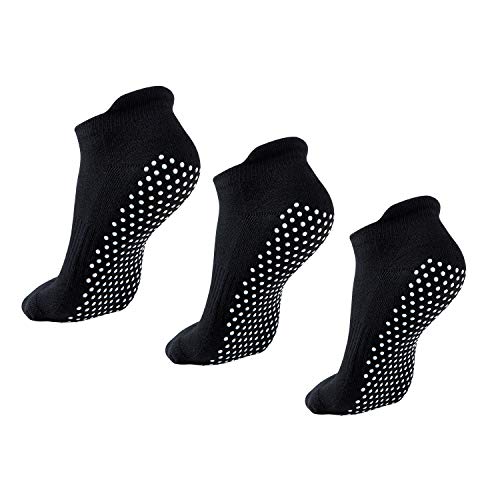 NEWCHAO Grip Rutschfeste Anti Rutsch Socken für Frauen und Männer, 3 Paar Unisex Socken für Yoga Home Workout Barre Pilates Schwangerschaft von NEWCHAO