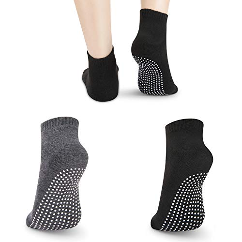 NEWCHAO Rutschfeste Socken, 2-Paar Unisex Anti Rutsch Yoga Home Training Socken Barre Pilates Krankenhaus Erwachsene Männer Frauen von NEWCHAO