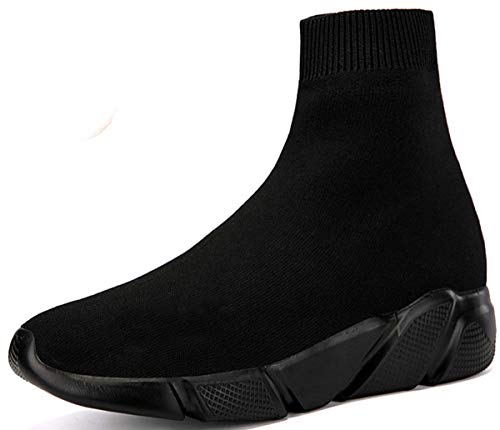 NEWCOLOR Unisex Mode Slip auf hohem Schnitt Walking Trainer Komfort Paar Loafer Schuhe Stricken Fitness-Studio Lauf Turnschuhe von NEWCOLOR