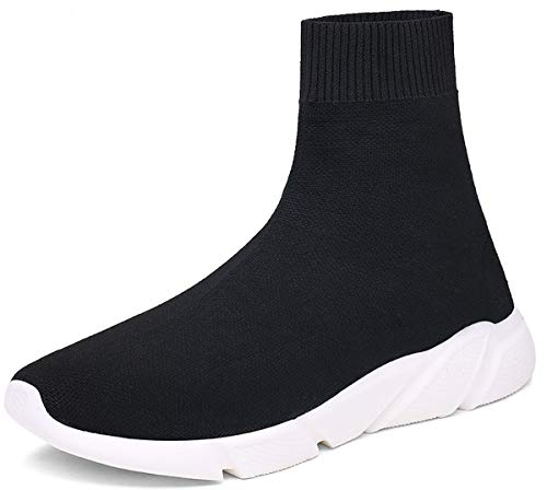 NEWCOLOR Unisex Mode Slip auf hohem Schnitt Walking Trainer Komfort Paar Loafer Schuhe Stricken Fitness-Studio Lauf Turnschuhe von NEWCOLOR