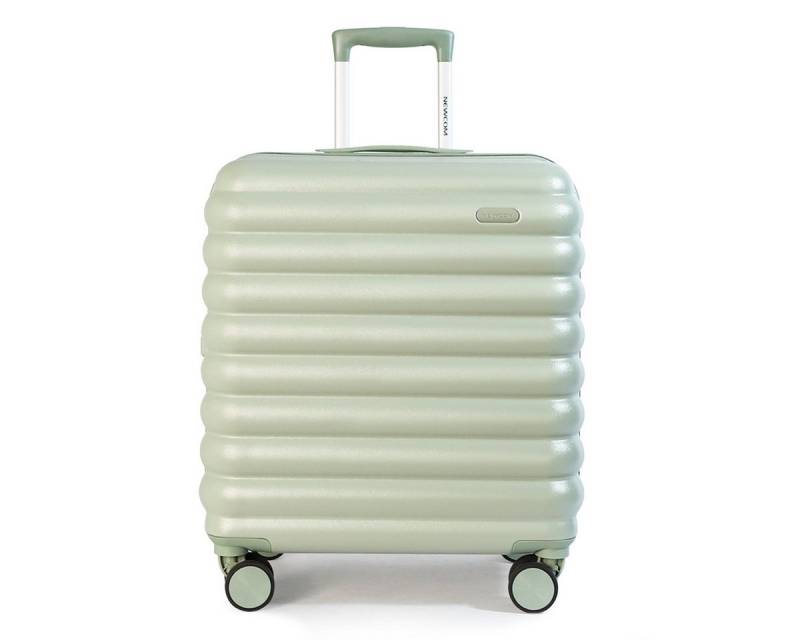 NEWCOM Hartschalen-Trolley Reisekoffer mit Nanotechnologie für antibakteriellen Schutz, 4 Rollen, Geräuschlose 360° Doppelrollen, 18 Zoll, ABS+PC, Grün von NEWCOM