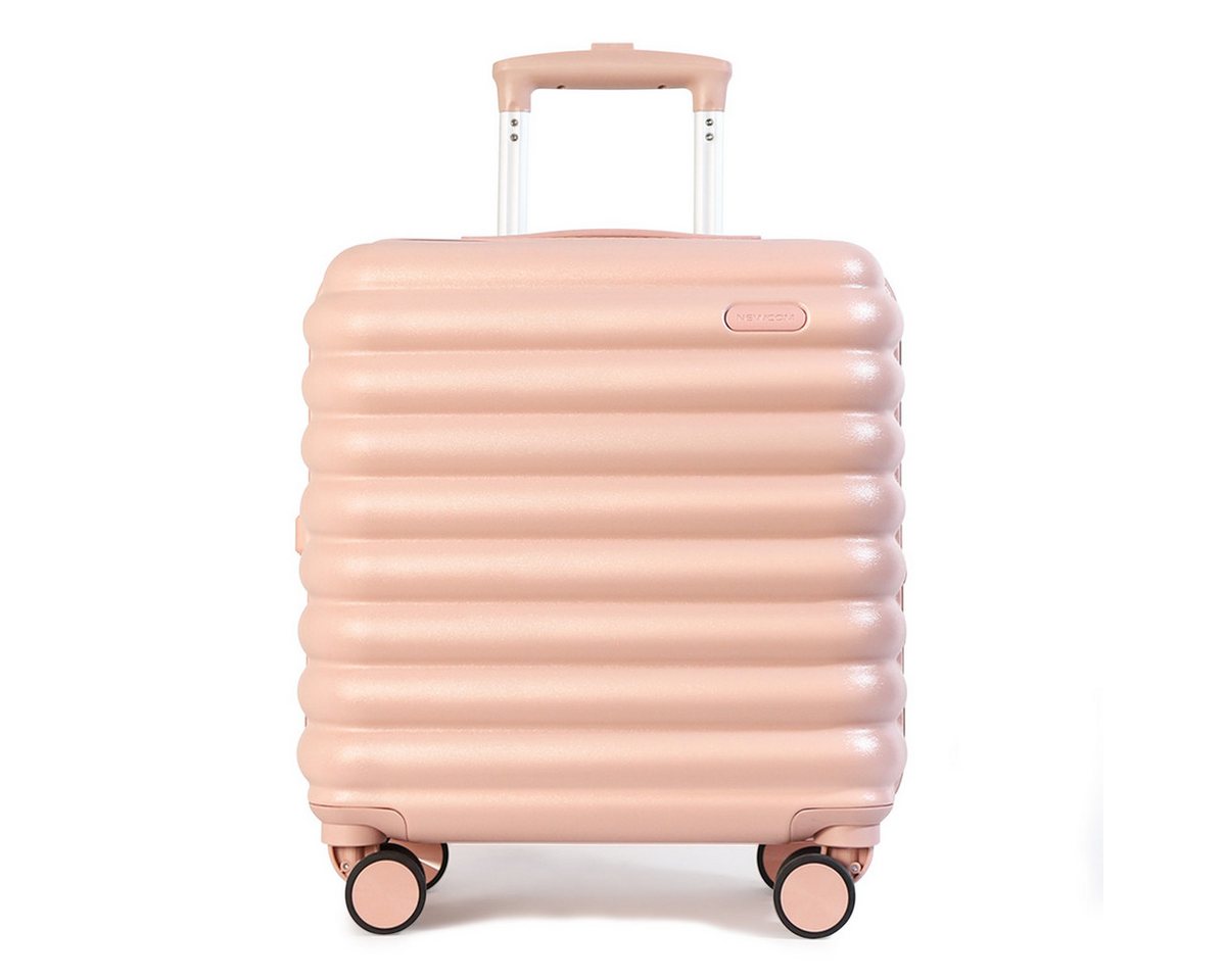 NEWCOM Hartschalen-Trolley Reisekoffer mit Nanotechnologie für antibakteriellen Schutz, 4 Rollen, Geräuschlose 360° Doppelrollen, 18 Zoll, ABS+PC, Rosa von NEWCOM