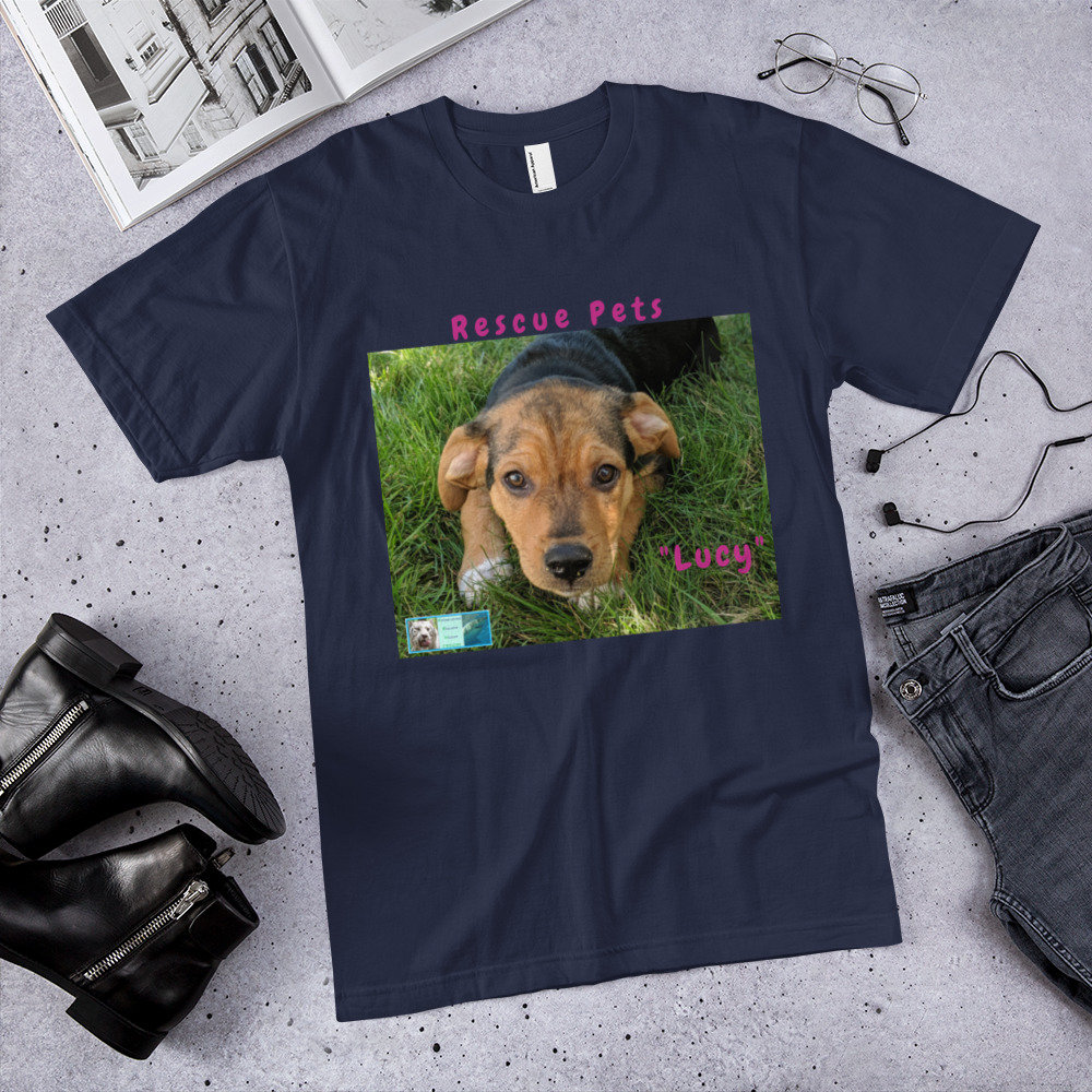 Unisex Fine Jersey Kurzarm T-Shirt - Rettung Haustiere Kollektion "Lucy" Ii von NEWDesignsByDawn