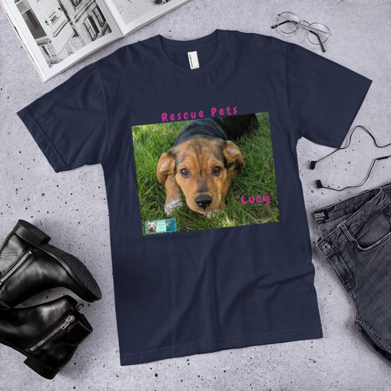 Unisex Fine Jersey Kurzarm T-Shirt - Rettung Haustiere Kollektion "Lucy" Ii von NEWDesignsByDawn