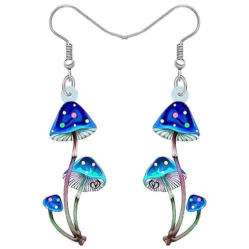 NEWEI Acryl Bunte Pilz Ohrringe Hängend Cute Pilz Schmuck Für Damen Teenager Mädchen Charms (Pilz A) von NEWEI