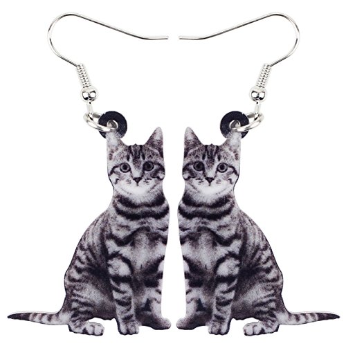 NEWEI Acryl Ohrringe Schwarze Katze Hängend Schmuck für Damen Mädchen Charm Geschenke für Katzenliebhaber (Schwarze) von NEWEI