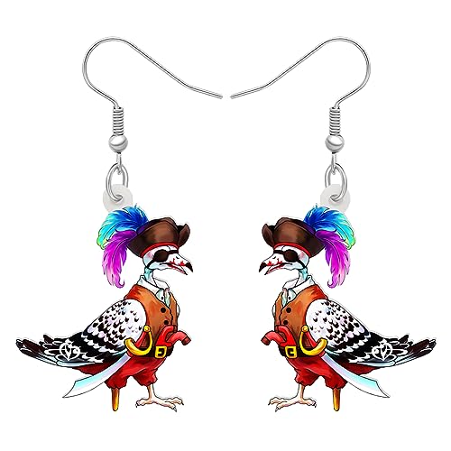 NEWEI Acryl Taube Vogel Ohrringe Dangle Schmuck für Frauen Mädchen Charm Geschenk (Pirat C) von NEWEI