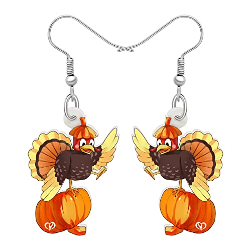 NEWEI Acryl Thanksgiving Anime Truthahn Huhn Ohrringe Für Frauen Kind Mode Charm Schmuck Geschenke (Kanarische) von NEWEI