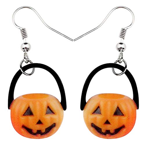 NEWEI Cute Acryl Halloween Hexe Ohrringe Kürbis Dangle für Frauen Mädchen Festival Schmuck Geschenke Charme (Kürbis) von NEWEI