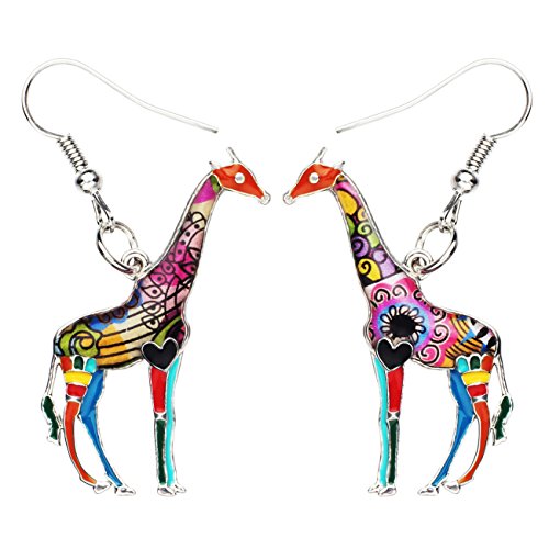 NEWEI Cute Emaille Giraffe Ohrringe Mode Tier Ohrringe Giraffe Schmuck für Damen Mädchen Charms Giraffen Geschenk Deko (Mehrfarbig) von NEWEI