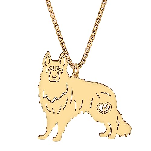 NEWEI Cute Halskette Hund Anhänger 18K Gold Plattiert Edelstahl Mode Haustier Hundeschmuck Geschenke Für Frauen Mädchen Hund Mama Einstellbar Charms (Deutscher Schäferhund Gold Plattierte) von NEWEI