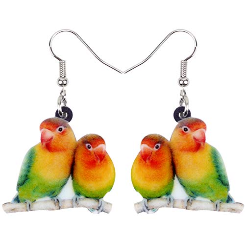 NEWEI Cute Macaw Papagei Vogel Ohrringe für Damen Mädchen Damen Acryl Tiere Schmuck Geschenke Charms (Grün) von NEWEI