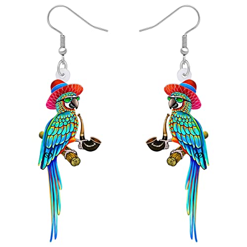 NEWEI Cute Macaw Papagei Vogel Ohrringe für Damen Mädchen Damen Acryl Tiere Schmuck Geschenke Charms (Hawaii A) von NEWEI