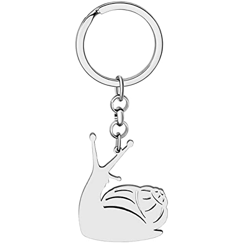NEWEI Edelstahl Schnecke Schlüsselanhänger Ringe Handtasche Schnecken Charms Schmuck Geschenke für Frauen Mädchen (Versilbert) von NEWEI