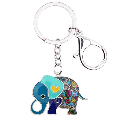 NEWEI Emaille Elefant Schlüsselanhänger Charms Zubehör Schlüsselanhänger Elefant Geschenke für Frauen Mädchen (Navy) von NEWEI