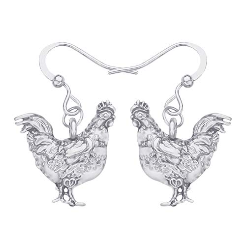 NEWEI Emaille Henne Huhn Ohrringe baumeln für Frauen Mädchen Huhn Liebhaber Schmuck Geschenke Charms (Grau) von NEWEI