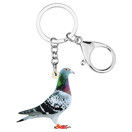 NEWEI Süß Acryl Taube Schlüsselanhänger Ringe Vogel Anhänger Für Frauen Mädchen Kinder Tasche Geldbörse Charms Auto Geschenke (Grün) von NEWEI