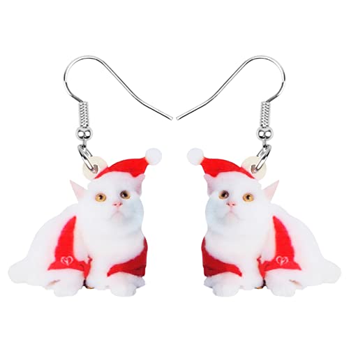 Nette Weihnachten Katze Ohrringe Dangle Für Frauen Mädchen Charm Dekoration Geschenke (Weihnachtskatze #16) von NEWEI