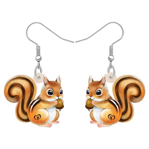 Weihnachten Eichhörnchen Ohrringe Acryl Eichhörnchen Dangle Schmuck Für Frauen Kinder Mädchen Charm (Eichhörnchen) von NEWEI