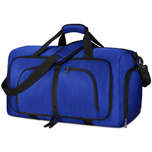 NEWHEY Faltbar Reisetasche Groß 40L 65L 80L 100L Sporttasche Herren Damen mit Schuhfach Leichter Weekender Übernachtung Tasche für Reisen Gym Duffel von NEWHEY