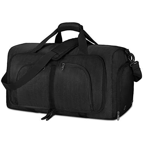 NEWHEY Faltbar Reisetasche Groß 40L 65L 80L 100L Sporttasche Herren Damen mit Schuhfach Leichter Weekender Übernachtung Tasche für Reisen Gym Duffel von NEWHEY